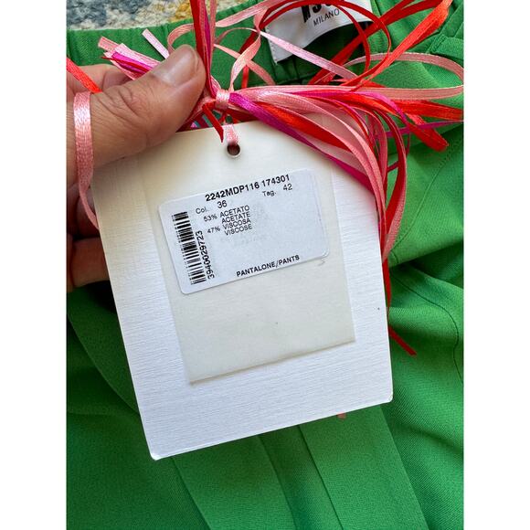 MSGM Green Paperbag Belted Trousers Joggers - Picture 13 of 13